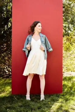 Spaghetti Strap Crepe Plus Fit-and-Flare Dress -Floral Applique Dresses Shop DS870158 PDP Crop JAN12 1920x2880 1