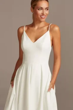 Spaghetti Strap Crepe Plus Fit-and-Flare Dress -Floral Applique Dresses Shop DS870158 SOFTWHITE DBSTU PROD9 082