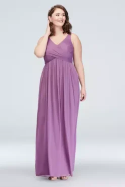 Long Mesh Dress With Cowl Back Detail -Floral Applique Dresses Shop F15933 ZZZ2