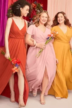 Double-Strap Georgette Bridesmaid Wrap Dress -Floral Applique Dresses Shop F19755 PDP Crop MAY3 1920x2880