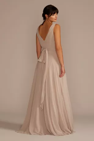 Long Chiffon Surplice Tank Bridesmaid Dress 2 Long Chiffon Surplice Tank Bridesmaid Dress - Image 2