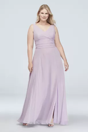 Long Chiffon Surplice Tank Bridesmaid Dress 5 Long Chiffon Surplice Tank Bridesmaid Dress - Image 5