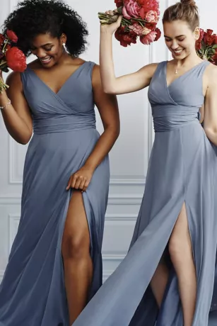 Long Chiffon Surplice Tank Bridesmaid Dress 7 Long Chiffon Surplice Tank Bridesmaid Dress - Image 7