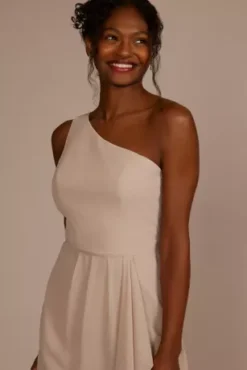 Chiffon One-Shoulder Bridesmaid Dress With Cascade -Floral Applique Dresses Shop F20011 BISCOTTI BM PROD9 V2 087 detail