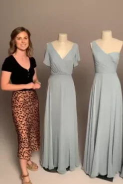 Full Skirt Bridesmaid Dress With One Shoulder -Floral Applique Dresses Shop F20062 ZZZ1