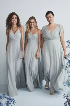 Full Skirt Bridesmaid Dress With One Shoulder -Floral Applique Dresses Shop F20062 ZZZ2