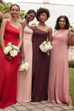 Crepe-Back Satin Spaghetti Strap Bridesmaid Dress -Floral Applique Dresses Shop F20095 1 PDP Crop JAN21 1920x2880