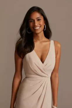 Tank Draped Chiffon Tulip Hem Bridesmaid Dress -Floral Applique Dresses Shop F20217 BISCOTTI BM PROD3 101