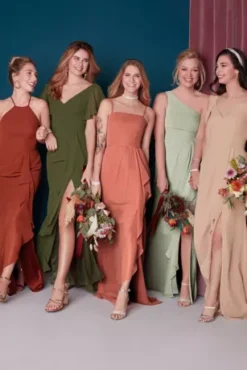 Spaghetti Strap Bridesmaid Dress With Cascade -Floral Applique Dresses Shop F20319 2 PDP Crop JAN12 1920x2880