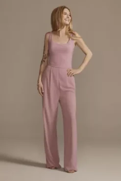 Bridesmaid Separates Jersey Tank Bodysuit -Floral Applique Dresses Shop F20420 QUARTZ BM PROD5 015