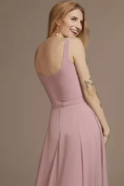 Bridesmaid Separates Jersey Tank Bodysuit -Floral Applique Dresses Shop F20420 QUARTZ BM PROD5 261