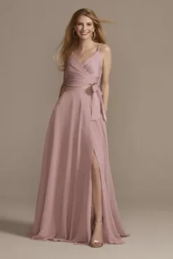 Bridesmaid Separates Chiffon Full Skirt With Slit -Floral Applique Dresses Shop F20422 QUARTZ BM PROD5 36