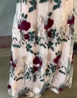 Embroidered Spaghetti Strap Bridesmaid Dress -Floral Applique Dresses Shop F20489 PDP