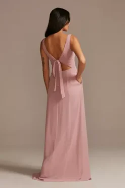 Chiffon Tank Scoop Neck Bridesmaid Dress -Floral Applique Dresses Shop F20535 QUARTZ BM PROD9 102