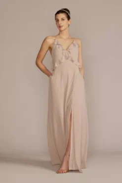Chiffon Ruffle Empire Waist Bridesmaid Dress
