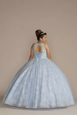 Lace-Up Back Applique Bodice Quince Dress 2 Lace-Up Back Applique Bodice Quince Dress - Image 2