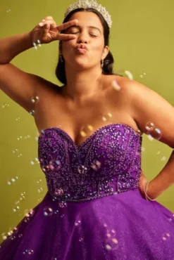 Beaded Bodice Ball Gown Quince Dress With Bolero -Floral Applique Dresses Shop FR2207 1 PDP Crop NOV4 1920x2880