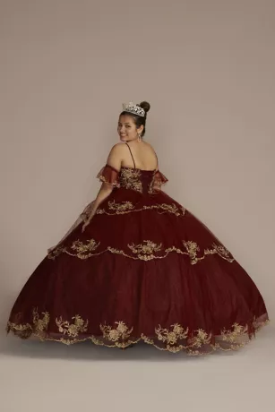 Tiered Quince Dress With Interchangeable Sleeves 5 Tiered Quince Dress With Interchangeable Sleeves - Image 5