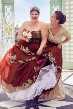 Tiered Quince Dress With Interchangeable Sleeves 29 Tiered Quince Dress With Interchangeable Sleeves -Floral Applique Dresses Shop FR2208 PDP Crop JUNE21 1920x2880