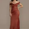 Satin Off-the-Shoulder Mermaid Bridesmaid Dress