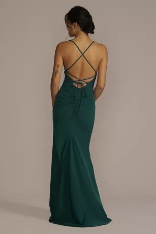 Stretch Crepe Cowl Neck Strappy Bridesmaid Dress 2 Stretch Crepe Cowl Neck Strappy Bridesmaid Dress - Image 2