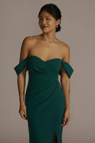 Stretch Crepe Off-the-Shoulder Bridesmaid Dress 3 Stretch Crepe Off-the-Shoulder Bridesmaid Dress - Image 3