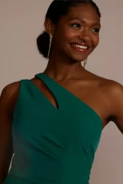 Stretch Crepe One-Shoulder Bridesmaid Dress -Floral Applique Dresses Shop GS290095 GEM BM PROD4 084