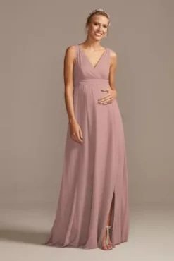 Pleated Tank Chiffon Maternity Bridesmaid Dress