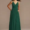 Chiffon Spaghetti Strap Ruffle Bridesmaid Dress