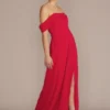 Chiffon Cowl Off-the Shoulder Bridesmaid Dress