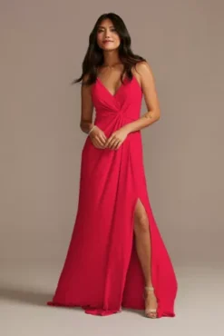 Jersey A-Line Bridesmaid Dress With Knot Detail
