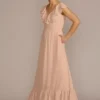 Chiffon Ruffle Boho Bridesmaid Dress