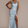 Stretch Charmeuse Drawstring Bridesmaid Dress