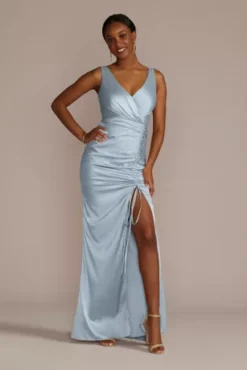 Stretch Charmeuse Drawstring Bridesmaid Dress