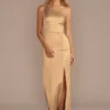 Stretch Satin One-Shoulder Sheath Bridesmaid Dress