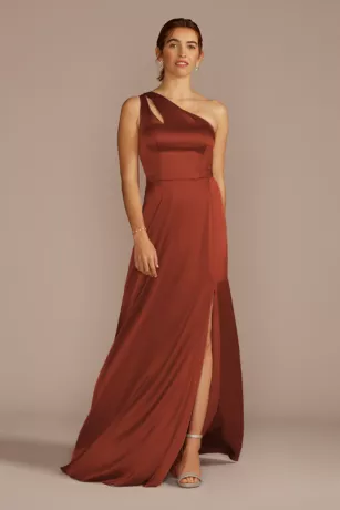 Stretch Charmeuse One-Shoulder Bridesmaid Dress 1 Stretch Charmeuse One-Shoulder Bridesmaid Dress