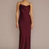 Charmeuse Cowl Neck Bridesmaid Dress