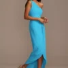 One Shoulder Chiffon Tulip Hem Bridesmaid Dress
