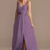 Double Spaghetti Strap Charmeuse Bridesmaid Dress