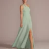 Chiffon One-Shoulder Cutout Bridesmaid Dress