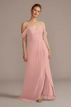 Chiffon Off-the-Shoulder Bridesmaid Dress