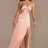 Charmeuse Draped Strappy Bridesmaid Dress