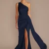One-Shoulder Stretch Satin Bridesmaid Dress