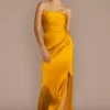 Strapless Charmeuse Bridesmaid Dress With Ruching