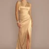 Charmeuse Bridesmaid Dress With Crisscross Back