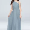One Shoulder Mesh Junior Bridesmaid Dress