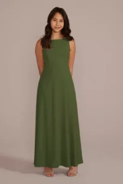 Chiffon Junior Bridesmaid Dress With Tie Back