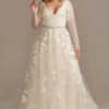 Illusion Long Sleeve Wedding Dress