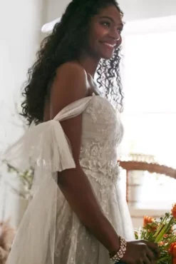 Convertible Straps Tulle Bodysuit Wedding Dress -Floral Applique Dresses Shop MBMS251246 PDP Crop JUNE15 1920x2880