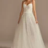 Convertible Straps Tulle Bodysuit Wedding Dress